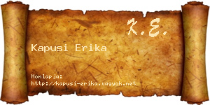 Kapusi Erika névjegykártya